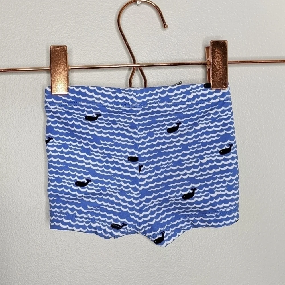 Janie and Jack blue white whale swim bottoms 0-3mo